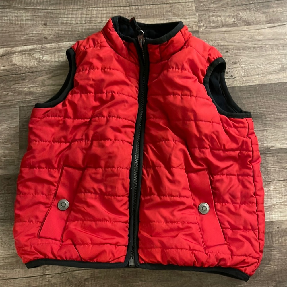 Carters, toddler boy zip up, red vest. Size 24m.